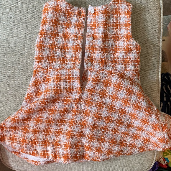 Janie and Jack orange plaid matching jacket and dress - Picture 6 of 8